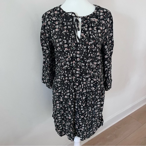 Old Navy Dresses & Skirts - Old Navy Pleated Bust Floral Print Long Sleeve Tunic Dress | Size Medium |